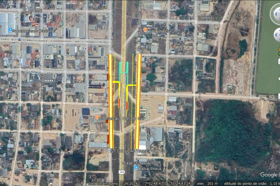 Foto BR-163 terá desvios de tráfego em Novo Progresso para montagem de passarela de pedestres neste domingo (2)